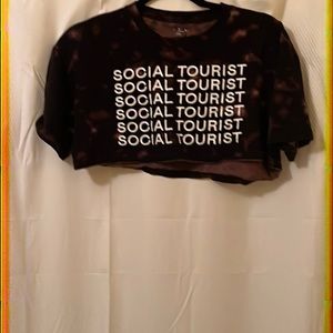 Black bleached cropped top